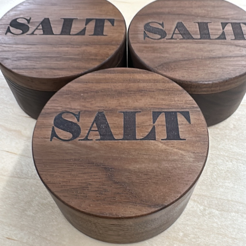 Walnut salt box - With magnetic cover